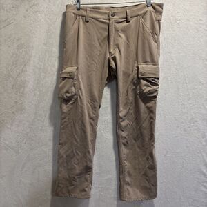 Under Armour Twill Cargo Pants Nylon Lined ZipperPocket Men’s 36 Brown Khaki Tan